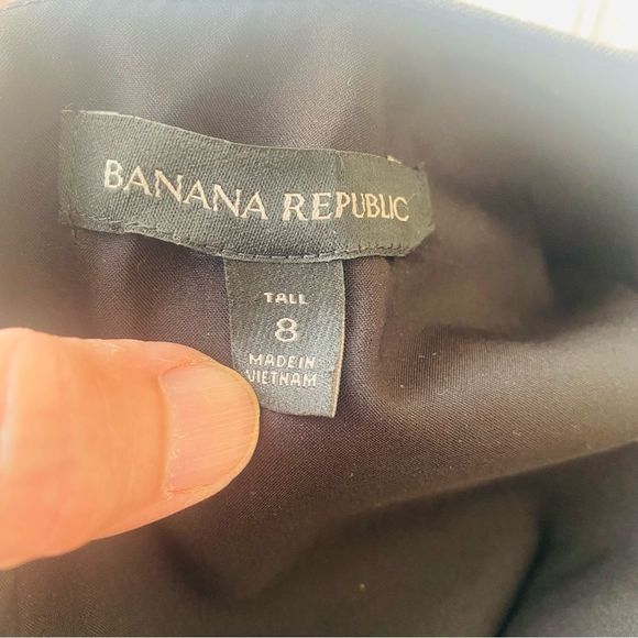 Banana Republic SS Seam Dress Gray Size 8 Tall Sheath Careerwear Midi Lined - Picture 9 of 11